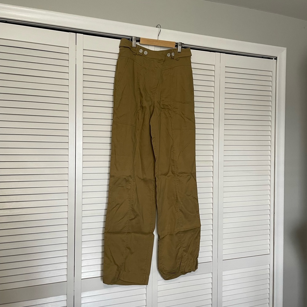 Jonathan Simkhai Tan Button Detail Waist Trouser